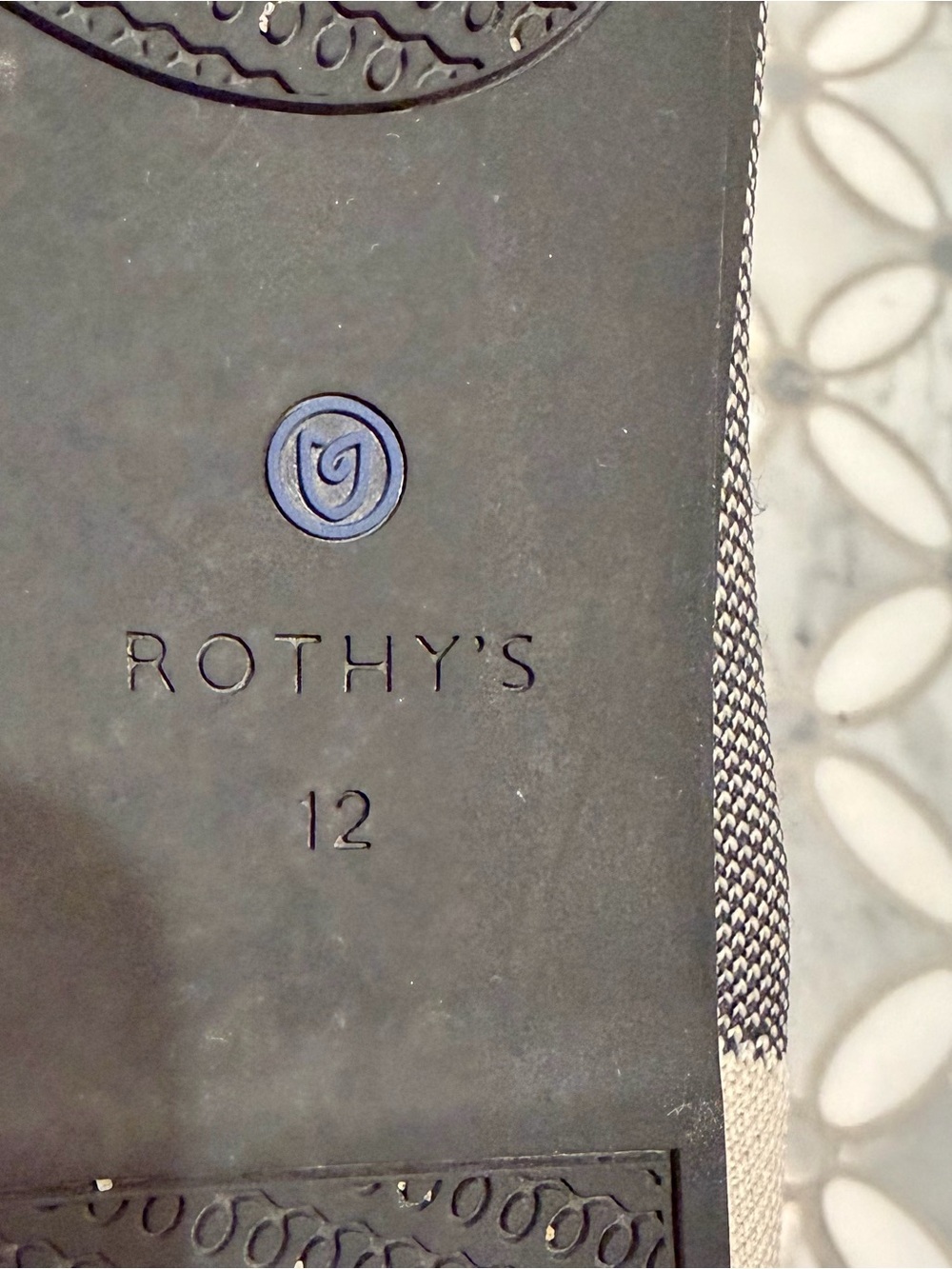 Rothy’s The Flat Cap-Toe in Black & White Plaid Geometric Round Toe Ballet Sz 12 - Picture 8 of 11